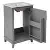 NicBex 20" Bathroom Vanity with Sink, Bathroom Cabinet Storage, 1 Soft Closing Cabinet Doors with Double Shelves for Bathroom, Gray - 2 of 4