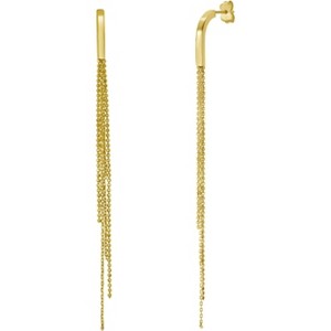 14k Yellow Gold 86mm Multi-Chain Drop Earrings - 1 of 3