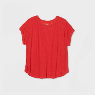 women's plus size red t shirt