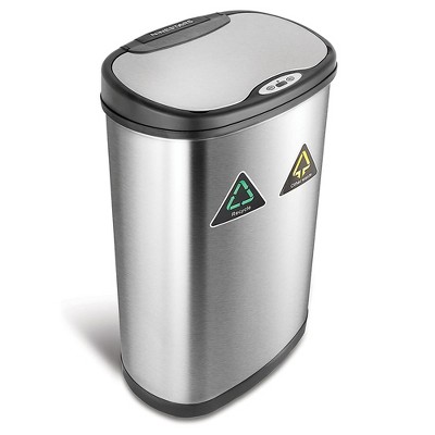 Ninestars Touchless Infrared Motion Sensor Dual Trash and Recycle Can