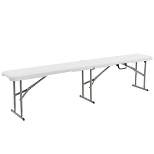 Costway 6 FT Portable Folding Bench Outdoor Picnic Bench 550 lbs Limited for Dining