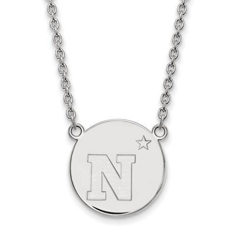 Black Bow Jewelry Sterling Silver Navy Midshipmen NCAA Necklace 18 Inch - image 1 of 4