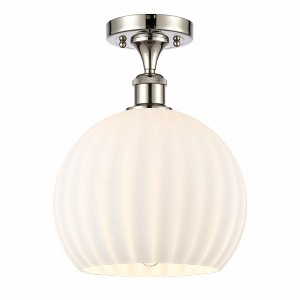 White Venetian - 1 Light Semi-Flush Mount In Modern Style-13 Inches Tall and 10 Inches Wide - 1 of 1