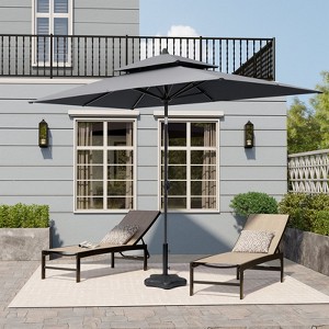 Crestlive Products 10 x 6.5 FT Double Top Patio Outdoor Umbrella  Rectangular Tilting Parasol Waterproof - 1 of 4