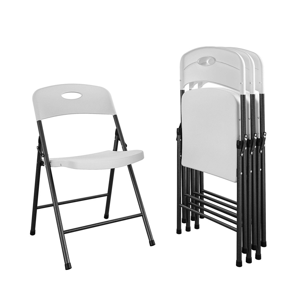 Photos - Chair Cosco 4pk Double Braced Indoor/Outdoor Solid Resin Plastic Folding  