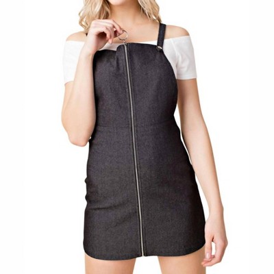 Women's Zip Up Overall Dress - Honey Punch