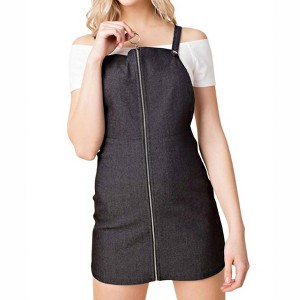 Women's Zip Up Overall Dress - Honey Punch - 1 of 4