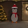 vidaXL Snow Penguin - Christmas Ornament Decor with LED Lights, Fabric and Steel Construction, Suitable for Indoor-Outdoor Use - 2 of 4