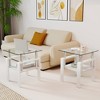 KTMBDW Square Side Tables Set of 2, Tempered Glass End Tables with MDF Layer for Living Room, Balcony, Bedroom - 2 of 4