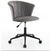 NicBex Office Chair with Adjustable Height Modern Rotatable Velvet Vanity Chair Computer Chair with 5 Wheels for Office, Study, Bedroom, Gray - 2 of 4