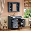 Bathroom Vanity Cabinets 36 Inches With Medicine Cabinet, Bathroom Floor Cabinets With 2 Soft Closing Doors And 4 Drawers-Cuddlewood - 2 of 4