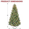 Vivatrees 6 Ft Prelit Artificial Christmas Tree, with Warm White Lights, Metal Stand, Hinged Branches, Partially Flocked, Xmas Tree for Decor, Green - 3 of 4