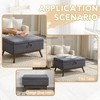 Okak Square Storage Ottoman Bench Coffee Table Wooden Legs Upgrade Large Capacity Upholstered Foot Rest for Living Room, Hallway,Bedroom, Gray - 4 of 4