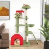 Tangkula 61" Tall Christmas Cat Tree w/ Sisal Scratching Posts Plush Perch & 2 Condos - 3 of 4