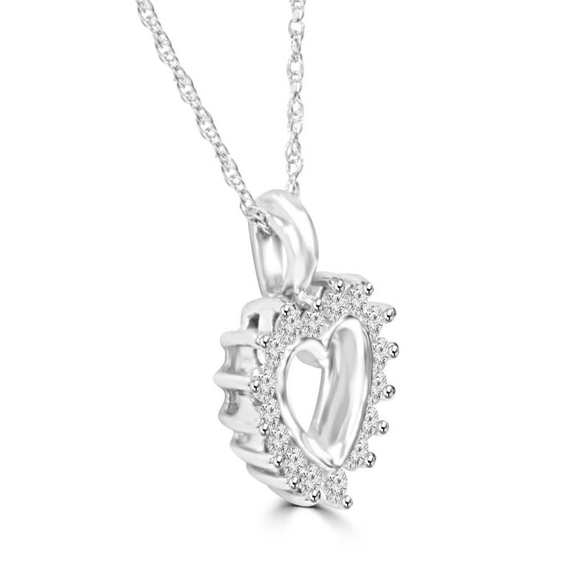 Pompeii3 3/8ct Heart Shape Diamond Womens Pendant SOLID 10K White Gold POPULAR Gift Item, 2 of 4