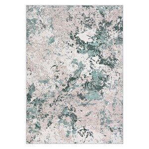 Bohemian Abstract Area Rugs Washable Non-Slip Backing Modern Soft Decor Rug Carpet Low Pile Durable Floor Mat Home Living Room - 1 of 4