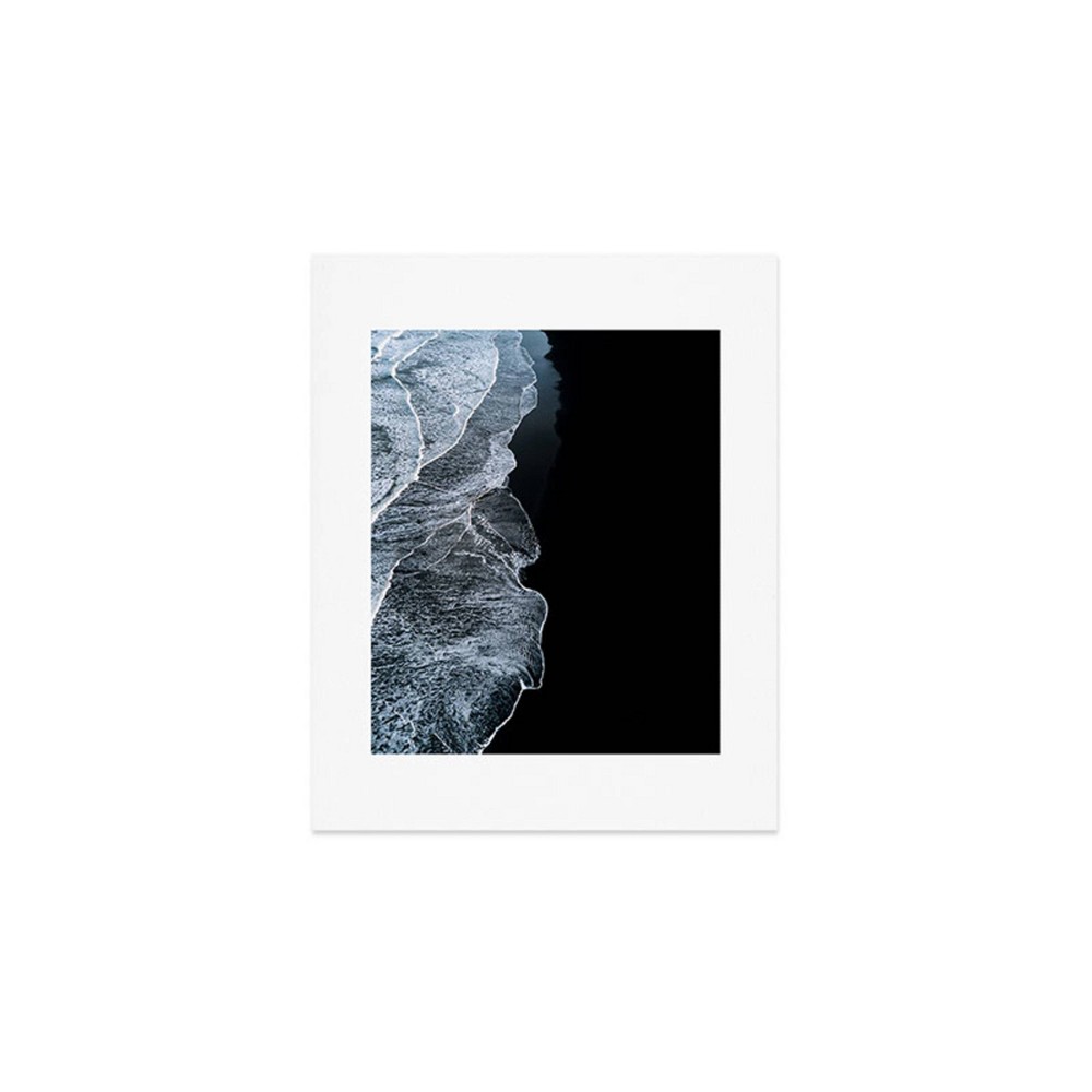 Photos - Wallpaper Deny Designs 8"x10" Michael Schauer Waves on a Black Sand Beach Unframed A