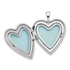 Black Bow Jewelry 20mm Satin and Polished Diamond Heart Locket in Sterling Silver - 4 of 4