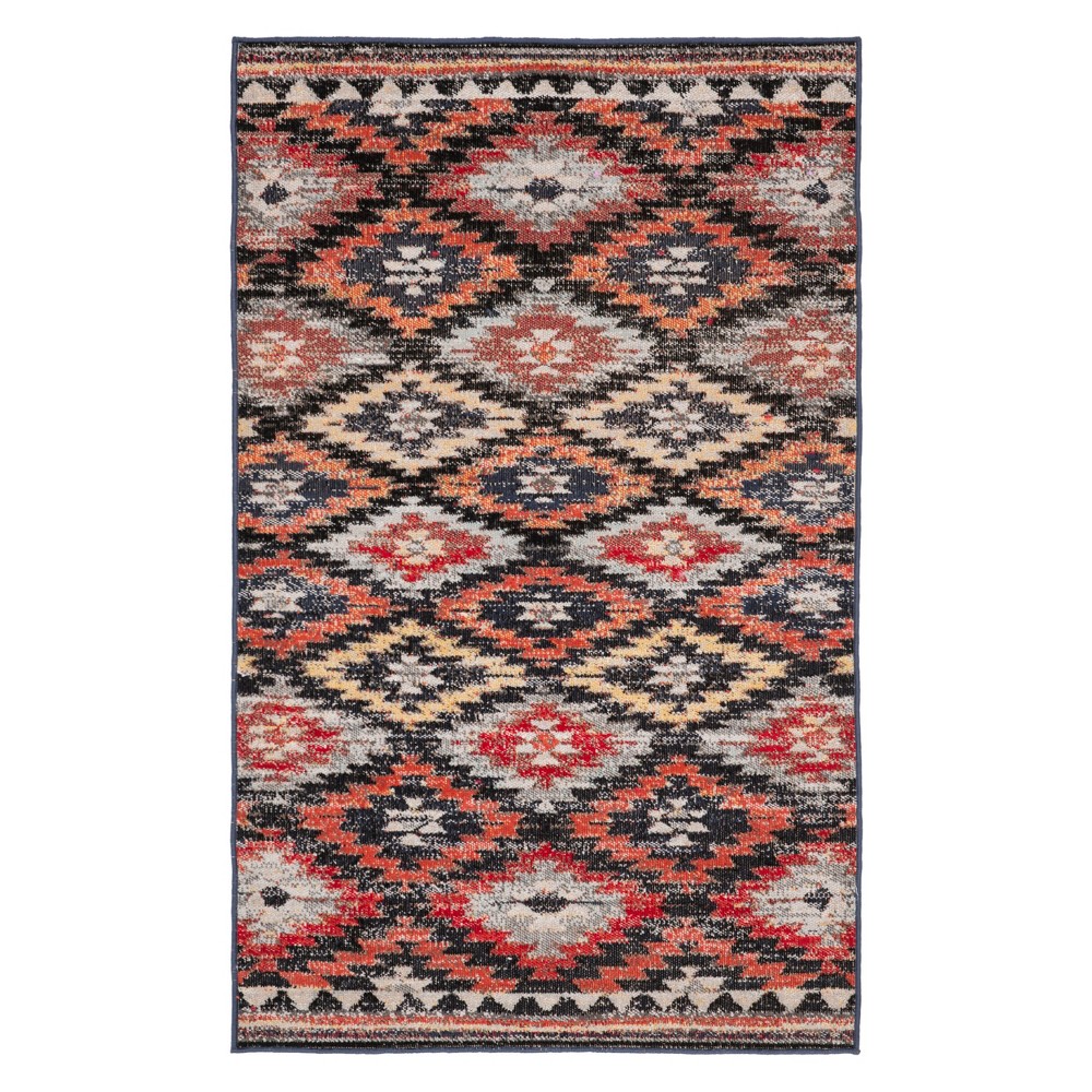 4'x6' Corrine Geometric Design Loomed Rug Rust/Multi - Safavieh