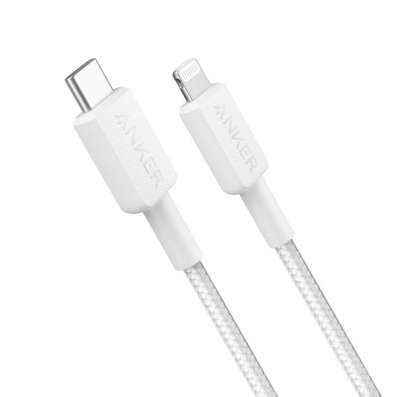 Anker 3&#39; Braided Lightning to USB-C Fast Charging Cable - White, 1 of 10