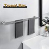 WOWOW 36 in. Wall Mounted Towel Bar in Matte Black, Stainless Steel Double Towel Holder - 2 of 4