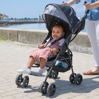 Gray Steel Lightweight Umbrella Stroller with Sun Visor