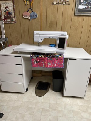 Best Choice Products Sewing Machine Table & Desk W/ Craft Storage And Bins  - White : Target