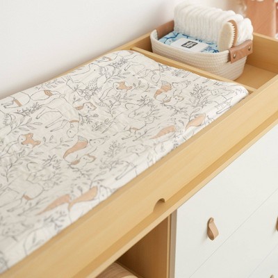 Ezra Woodland Animals Cotton Sateen Change Pad Cover