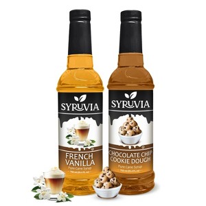 Syruvia Coffee Flavors Variety Pack: French Vanilla & Chocolate Chip Cookie Dough 25.4 fl oz Syrup - 1 of 4