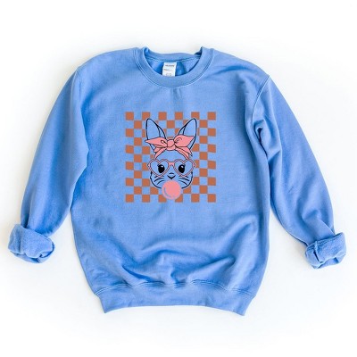 Simply Sage Market Women's Graphic Sweatshirt Checkered Bunny