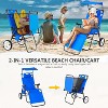 DoCred Folding Beach Chair with Canopy & Wheels, Reclining Lounge Chair Cart for Camping, Tailgates & Fishing - 3 of 4