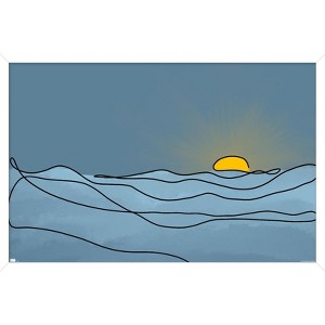 Trends International LINE AND BRUSH - Landscape Line Sunset Framed Wall Poster Prints - 1 of 4