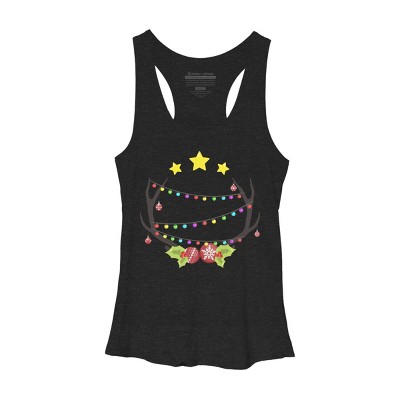 Women's Design By Humans Christmas Deer By Reivchan Racerback Tank Top