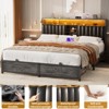Aheaplus Platform Beds with Upholstered Headboard, Charge Station, and LED Lights - 4 of 4