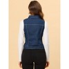 INSPIRE CHIC Women's Buttoned Washed Denim Vest with Faux Chest Flap Pockets - 4 of 4