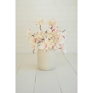 Pink & White Faux Floral Stem 37"H EVA Foam & Wire Botanical Accent – Flexible Artificial Bloom (Set of 6) by Kalalou - 1 of 3