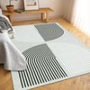 COZONY Modern Geometric Arch Black Washable Low Pile Area Rug - 3 of 4