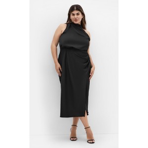 Women's Plus Size Limelight Halter Dress - black | CITY CHIC - 1 of 4