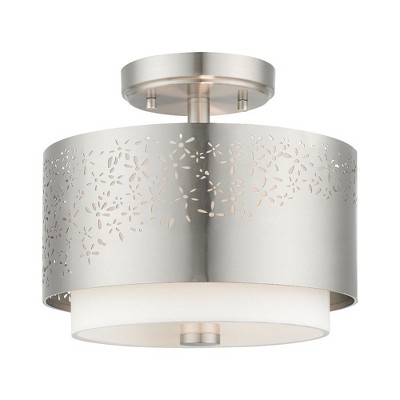 Livex Lighting Noria 2 - Light Semi-Flush Mount in  Brushed Nickel
