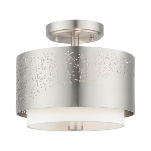 Livex Lighting Noria 2 - Light Semi-Flush Mount in  Brushed Nickel - 1 of 1