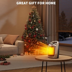 GustoWave Space Heater - 1500W/750W Thermostat,2-in-1 Fast Heating Ceramic Desk Heater & Fan,Tip-Over Overheat Protection - 1 of 4