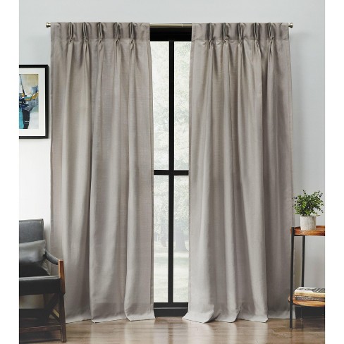 Exclusive Home Loha Light Filtering Pinch Pleat Curtain Panel Pair, 108 ...