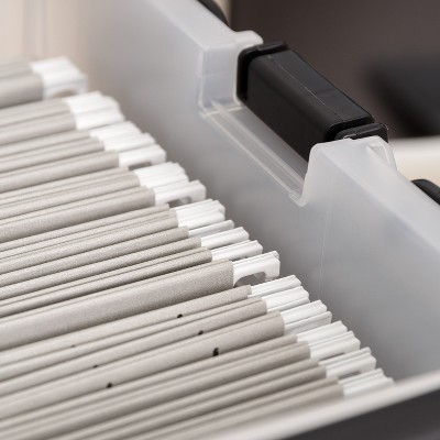 Clear and Black Portable File Box Organizer Set, 4-Pack