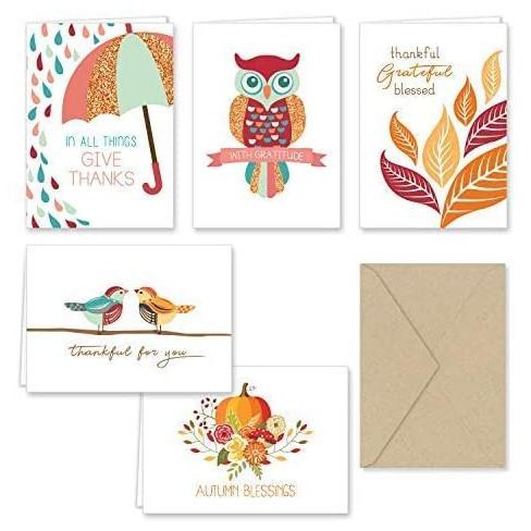 Paper Frenzy Autumn Blessings Thank You Note Cards and Envelopes - 25 pack - image 1 of 4