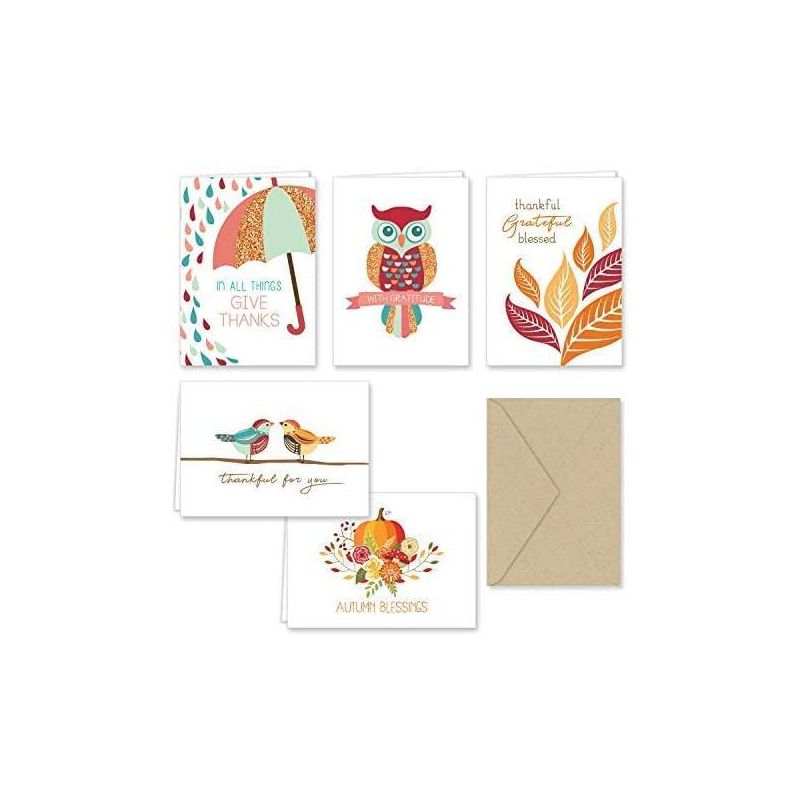 Paper Frenzy Autumn Blessings Thank You Note Cards and Envelopes - 25 pack, 1 of 7