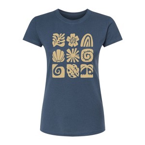 Women's - Instant Message - Beach Squares Fitted Graphic T-Shirt - 1 of 3