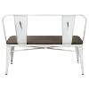 Oregon Industrial Farmhouse Dining/Entryway Bench - Vintage White Metal/Expresso Bamboo - Lumisource - 4 of 4