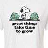 Women's - Peanuts - Great Things Take Time To Grow Cropped Graphic T-Shirt - 2 of 4