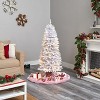 Slim White Artificial Christmas Tree with Warm White LED Lights & Branches – Sleek Seasonal Holiday X-Mas Glow - 2 of 4