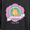 Women's - Garfield - I Hate Mondays Badge Lightweight French Terry Wide Neck Long Sleeve Shirt - 2 of 4